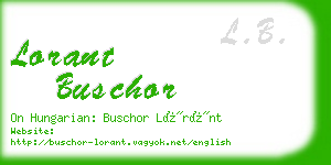 lorant buschor business card